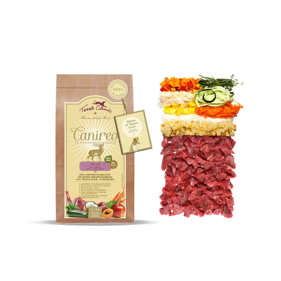 terra-canis-canireo-trockenfutter-f-r-hunde-wild-mit-gem-se-und-obst-1-kg-getrei image 1
