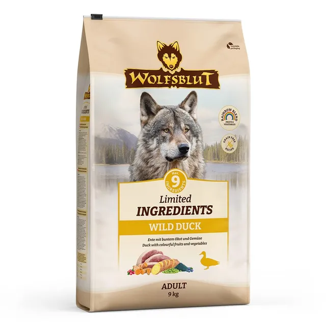 wolfsblut-wild-duck-adult-limited-ingredients-trockenfutter-f-r-hunde-ente-getre image 1
