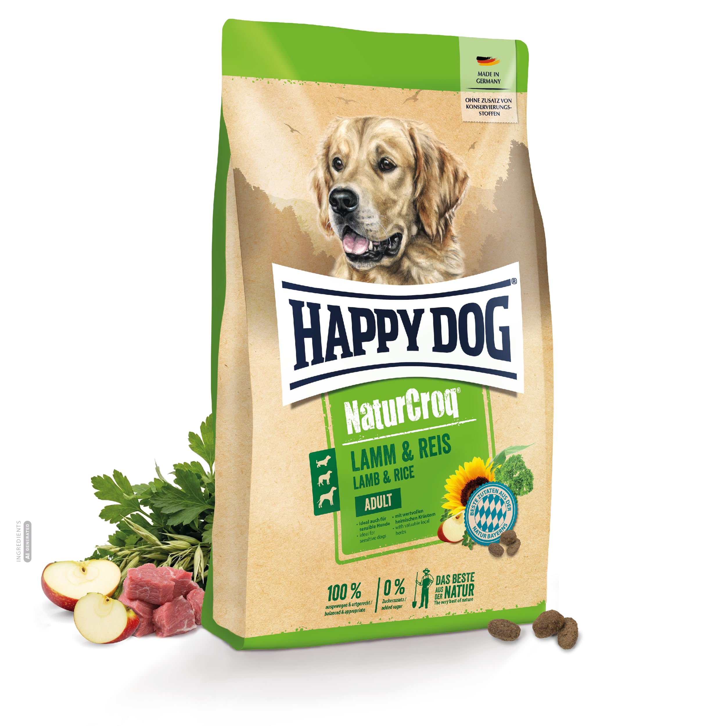 happy-dog-naturcroq-lamm-reis-trockenfutter-4-kg-f-r-sensible-hunde image 1