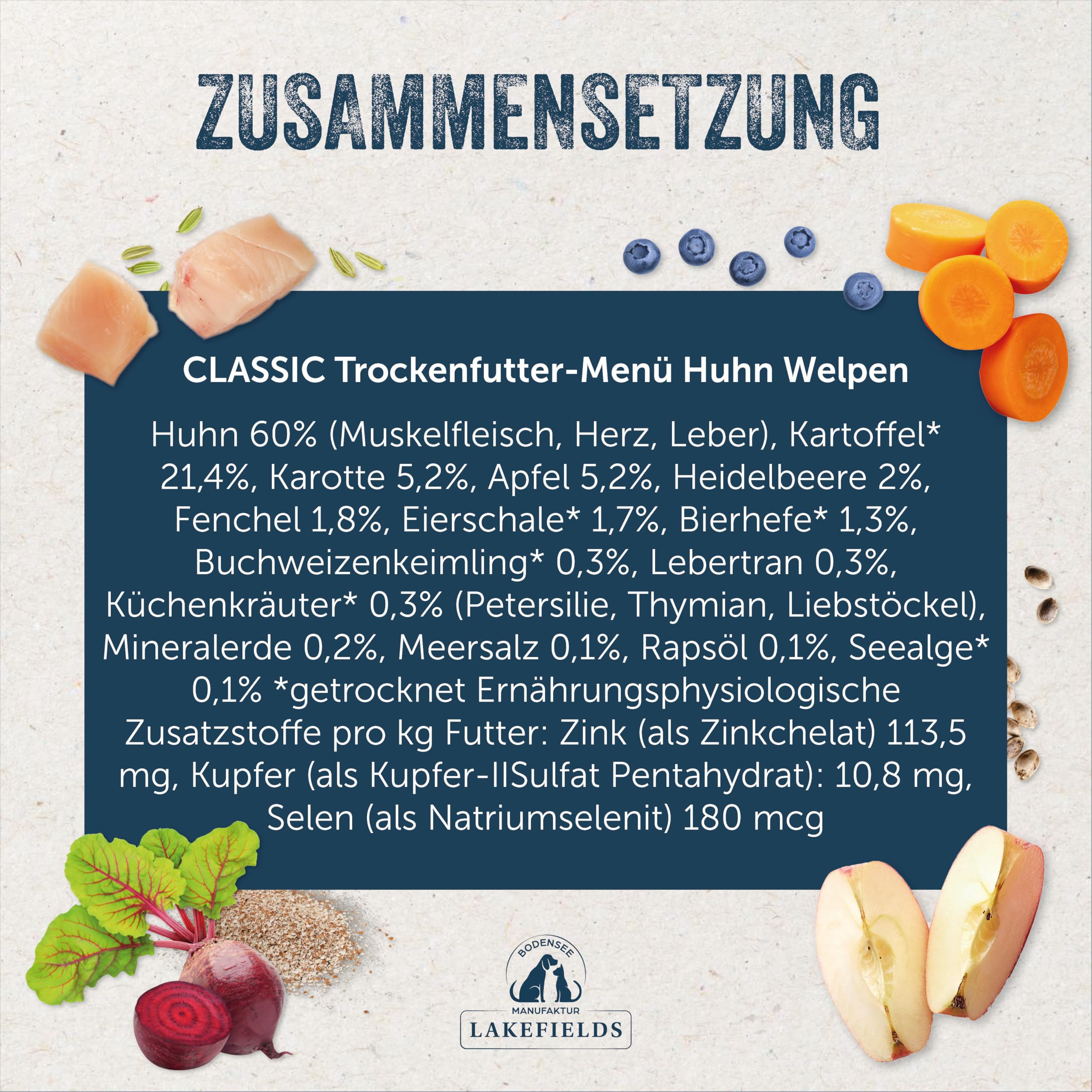 lakefields-classic-welpen-trockenfutter-huhn-60-getreidefrei-4-x-1-kg image 4