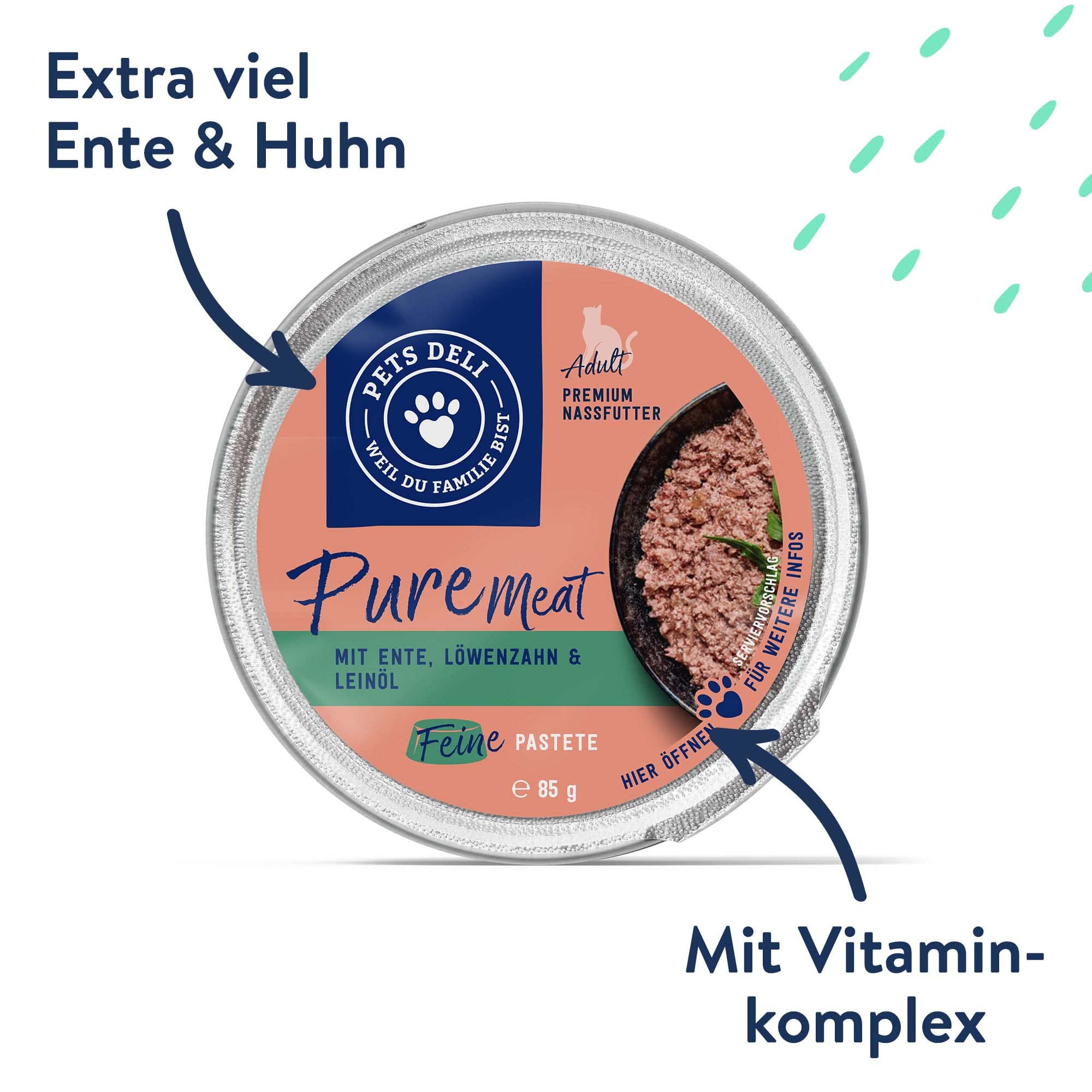 pets-deli-pure-meat-katzen-nassfutter-ente-l-wenzahn-12x85g image 5