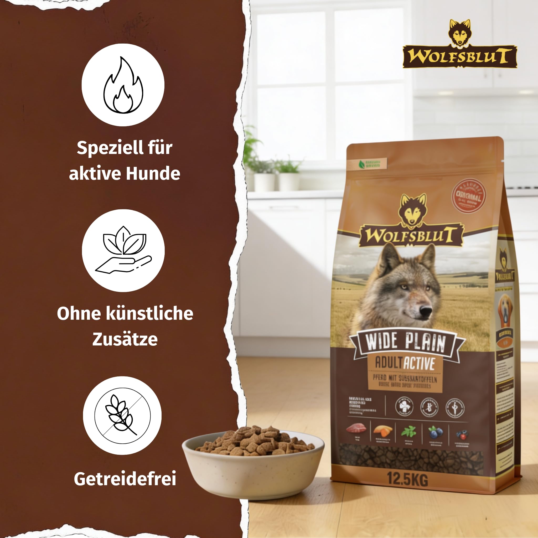 wolfsblut-wide-plain-adult-active-trockenfutter-mit-pferd-12-5-kg-getreidefrei image 2
