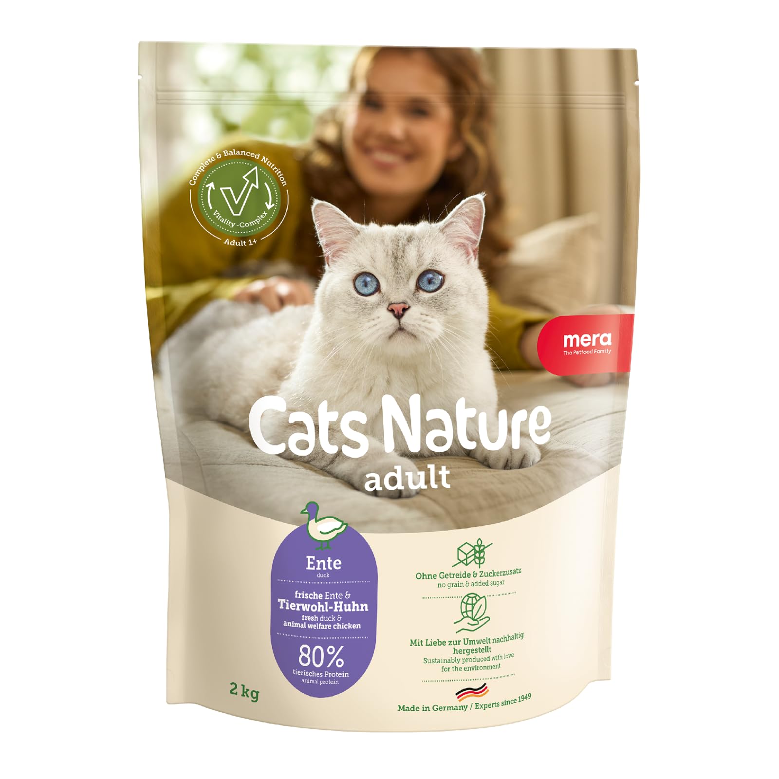 mera-cats-nature-ente-katzen-trockenfutter-getreidefrei-2kg image 1