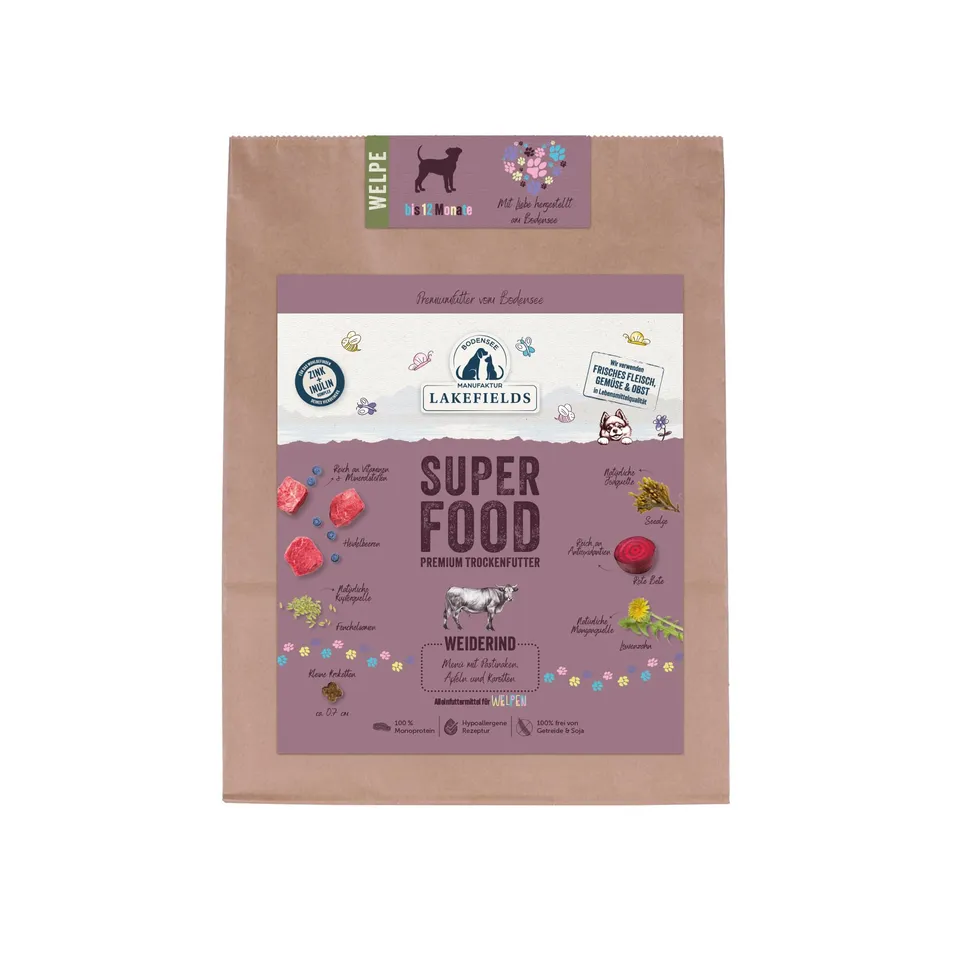 lakefields-superfood-trockenfutter-f-r-welpen-mit-rind-1kg-getreidefrei image 1