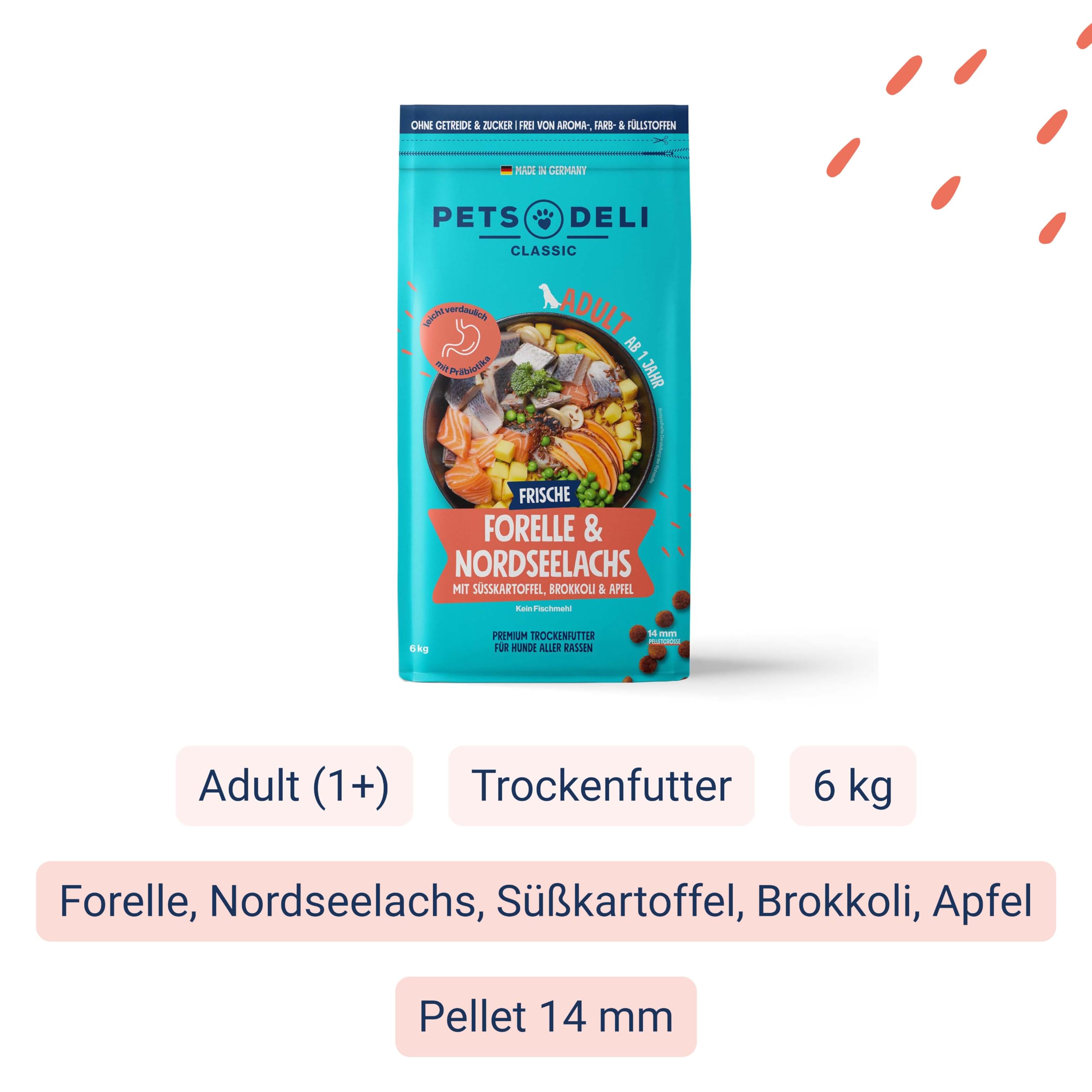 pets-deli-classic-trockenfutter-f-r-hunde-forelle-nordseelachs-getreidefrei-6kg image 2