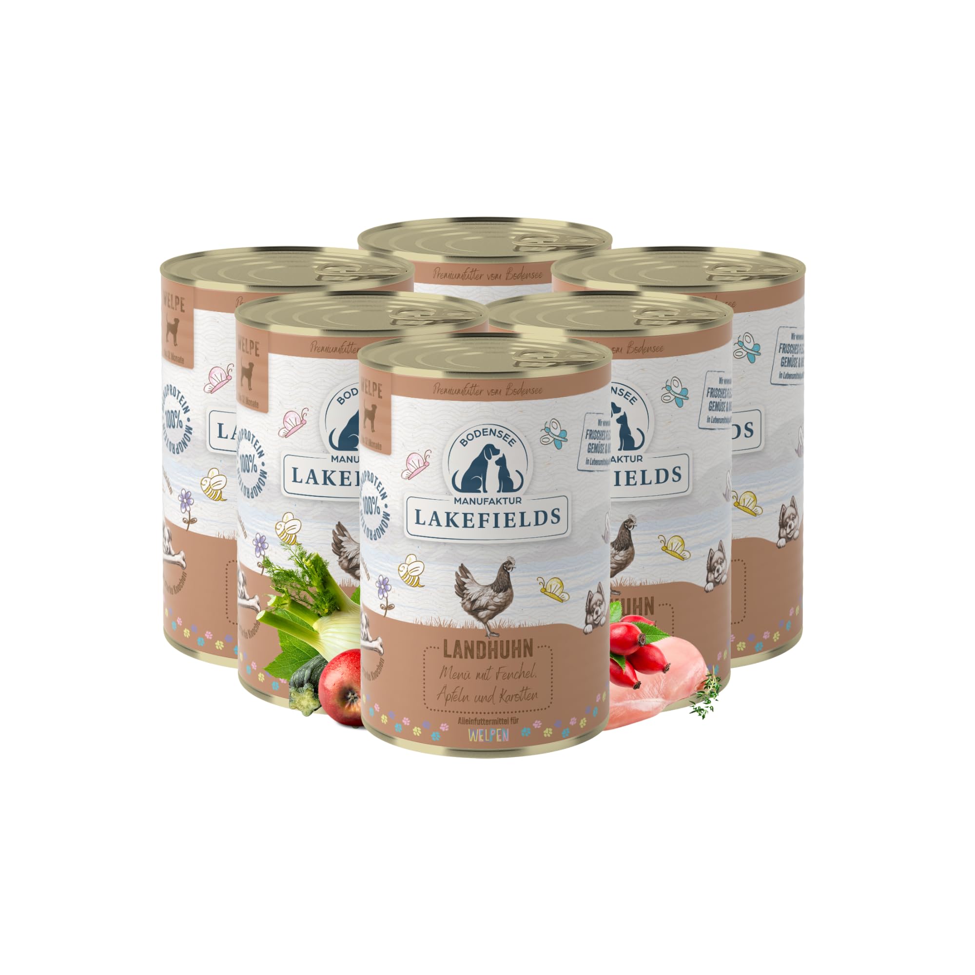 lakefields-premium-welpenfutter-nass-huhn-61-6-x-400g-getreidefrei image 1