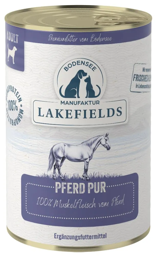 lakefields-pferd-pur-100-hypoallergenes-nassfutter-400g-dose image 1