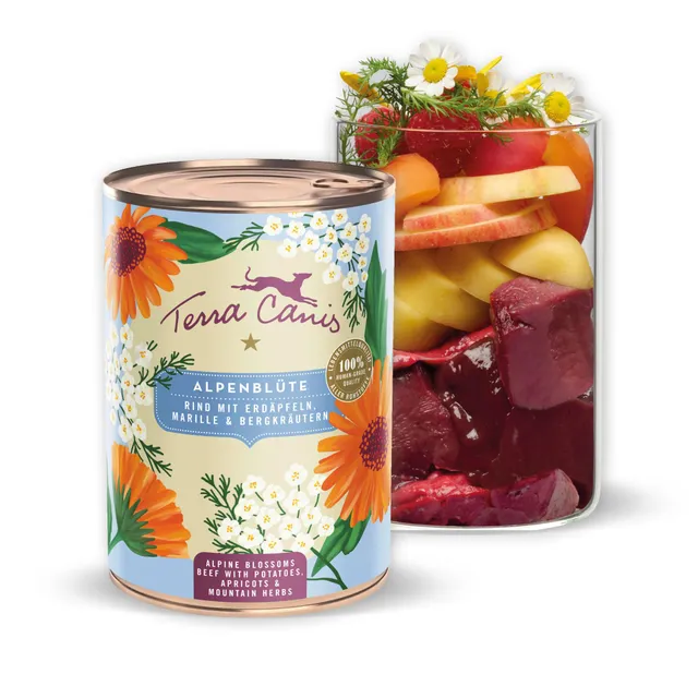 terra-canis-rind-mit-erd-pfeln-flower-men-400g-nassfutter-f-r-hunde image 1