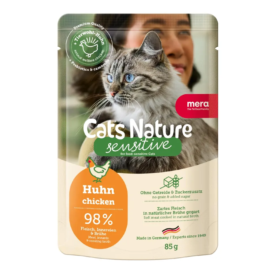 mera-cats-nature-sensitive-huhn-12x85g-getreidefreies-nassfutter-f-r-katzen image 1