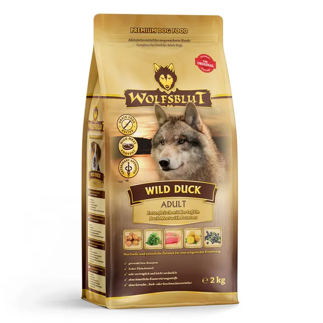 wolfsblut-wild-duck-adult-trockenfutter-f-r-hunde-mit-ente-2kg image 1