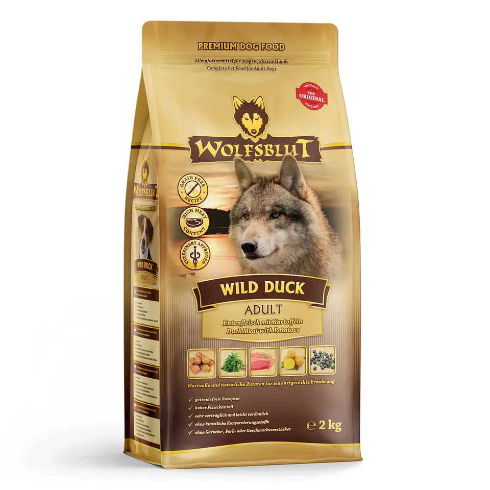 wolfsblut-wild-duck-adult-trockenfutter-f-r-hunde-mit-ente-2kg image 1