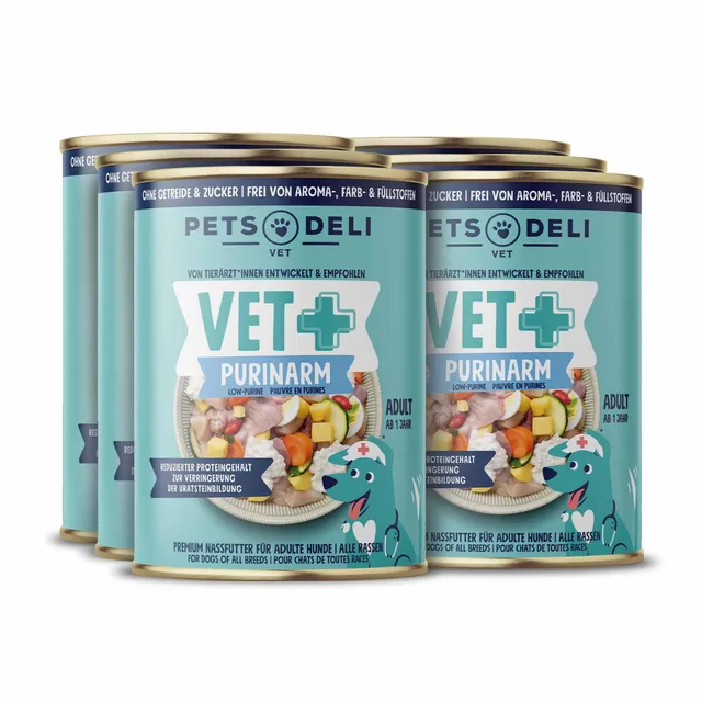 pets-deli-vet-nassfutter-f-r-hunde-purinarm-mit-huhn-und-h-ttenk-se-6-x-400-g image 1
