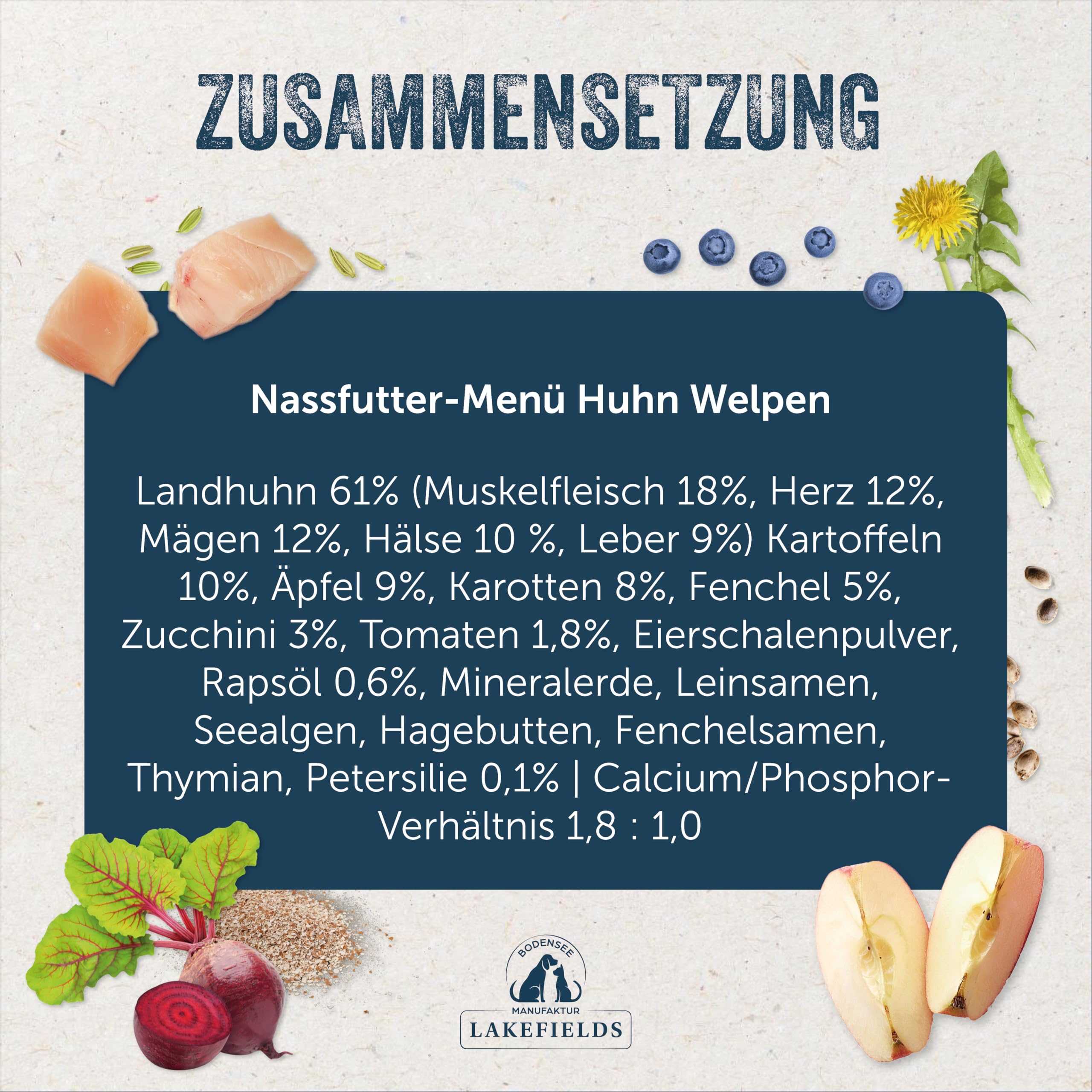 lakefields-premium-welpenfutter-nass-huhn-61-6-x-400g-getreidefrei image 4
