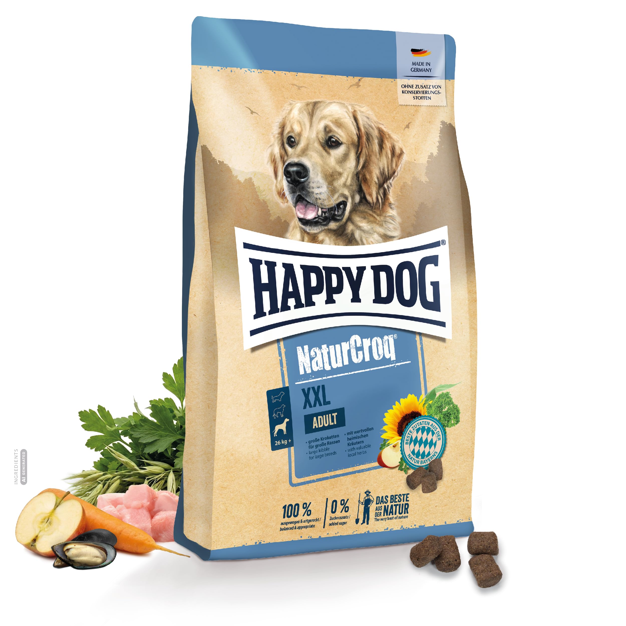 happy-dog-naturcroq-xxl-gefl-gel-trockenfutter-15-kg-f-r-gro-e-rassen image 1