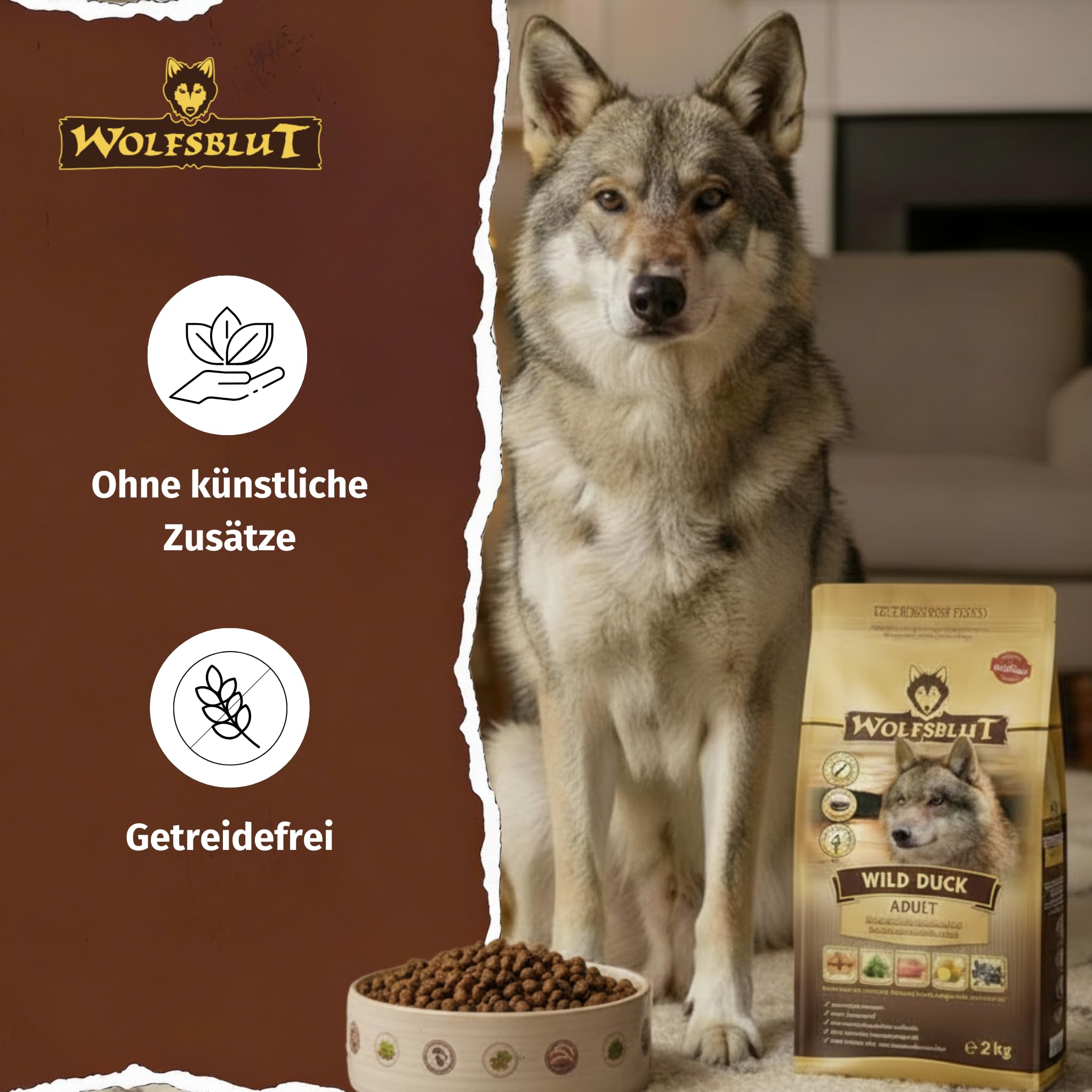 wolfsblut-wild-duck-adult-trockenfutter-f-r-hunde-mit-ente-2kg image 2