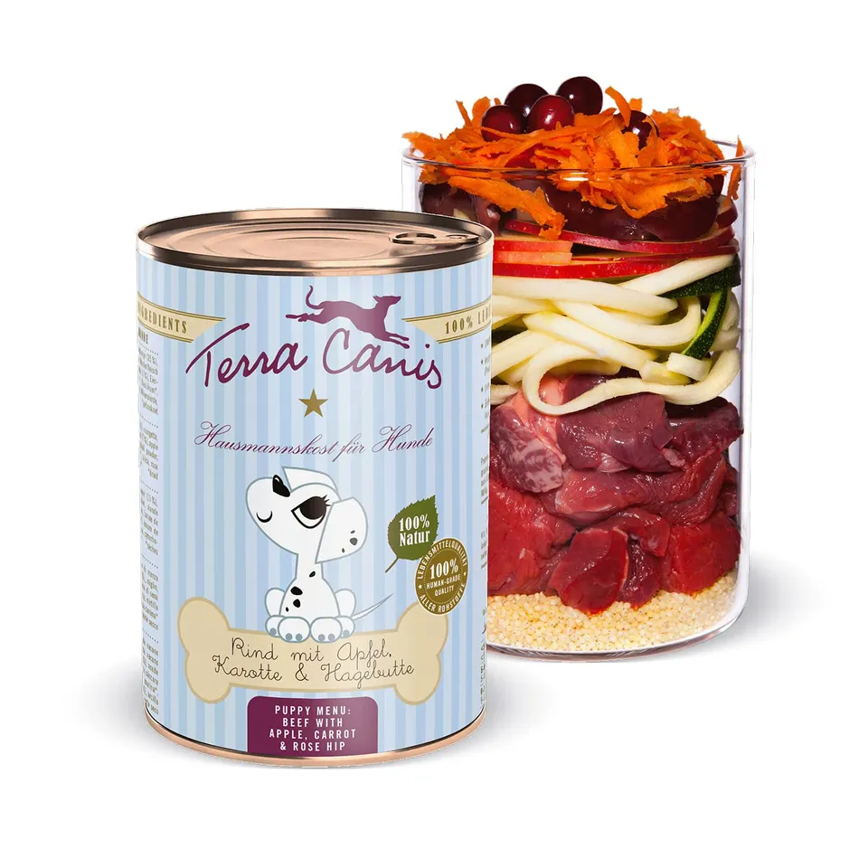 terra-canis-welpen-nassfutter-rind-mit-apfel-hagebutte-400g image 1