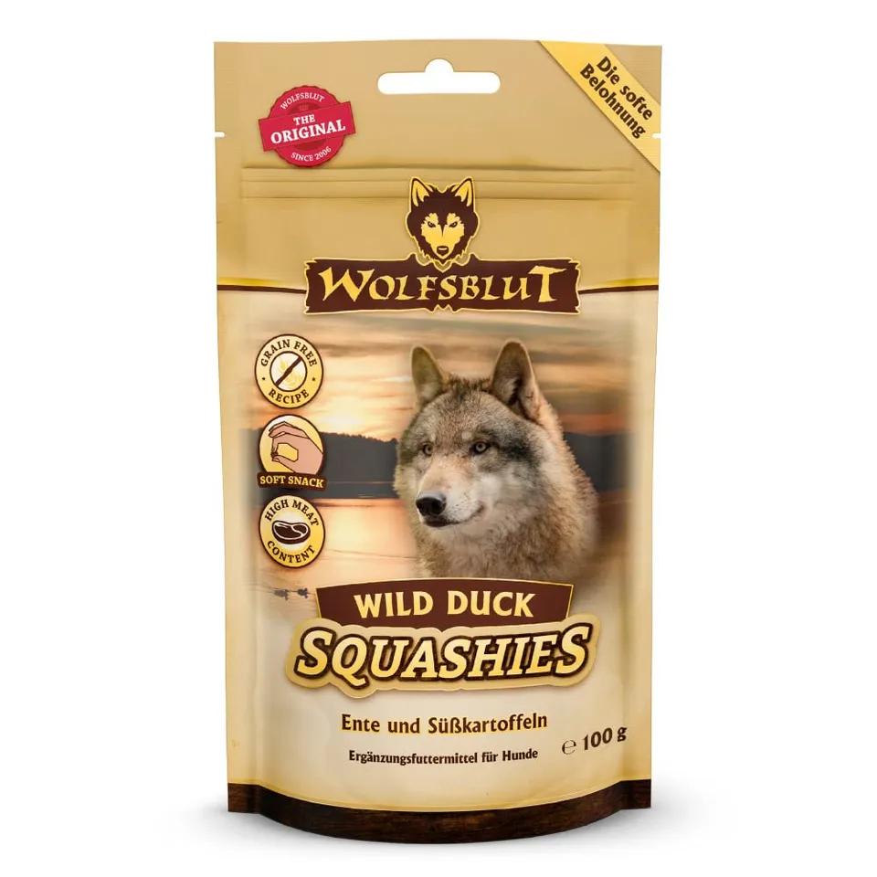 wolfsblut-wild-duck-squashies-getreidefreie-softte-hundesnacks-mit-ente-8x100g image 1