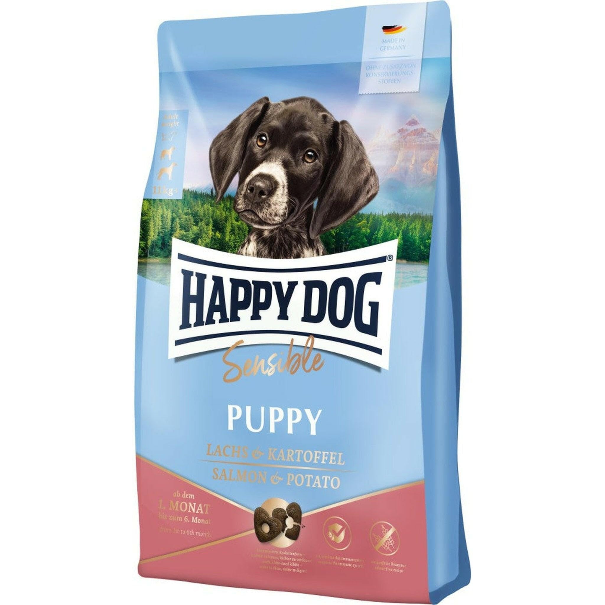 happy-dog-sensible-puppy-huhn-lachs-kartoffel-welpen-trockenfutter-1-kg image 1