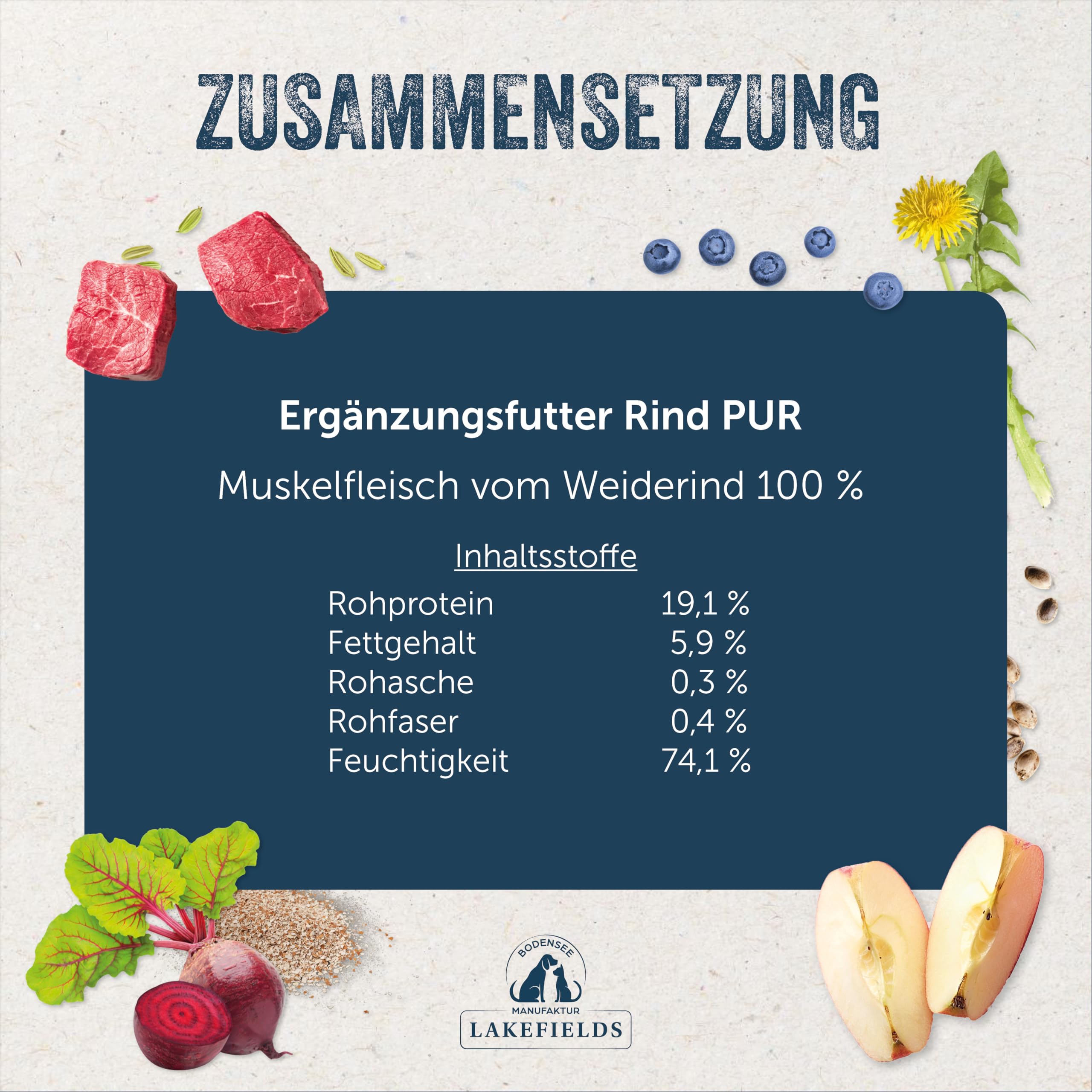 lakefields-rind-pur-100-nassfutter-f-r-hunde-400-g-dose image 5