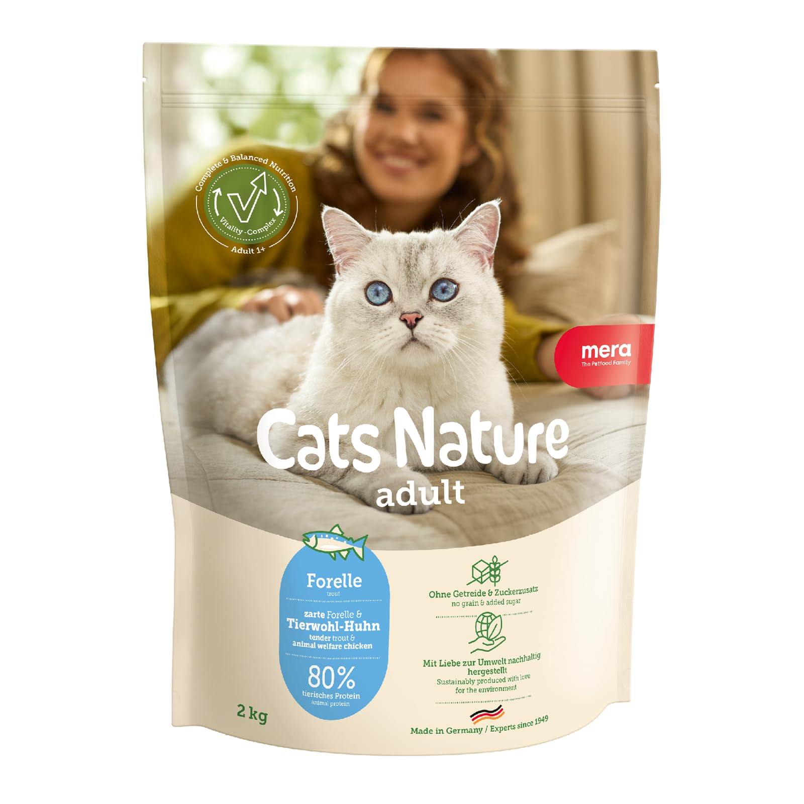 mera-cats-nature-forelle-katzen-trockenfutter-getreidefrei-400g image 1
