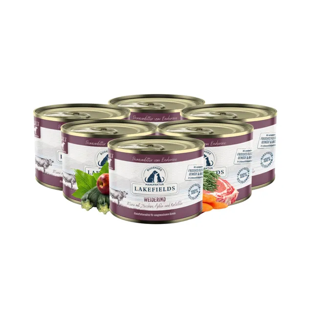 lakefields-premium-nassfutter-hund-rind-getreidefrei-6x200g image 1