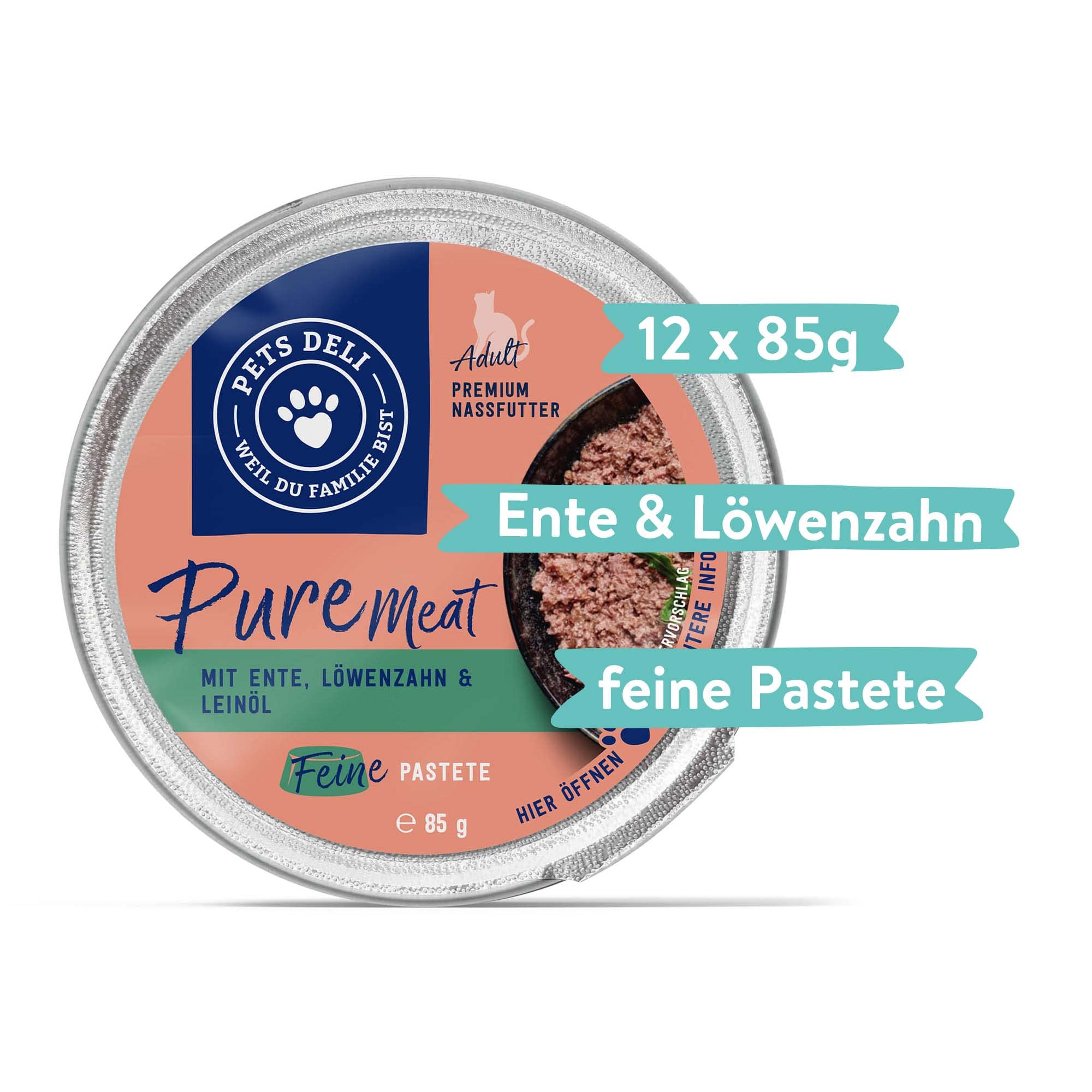 pets-deli-pure-meat-katzen-nassfutter-ente-l-wenzahn-12x85g image 2