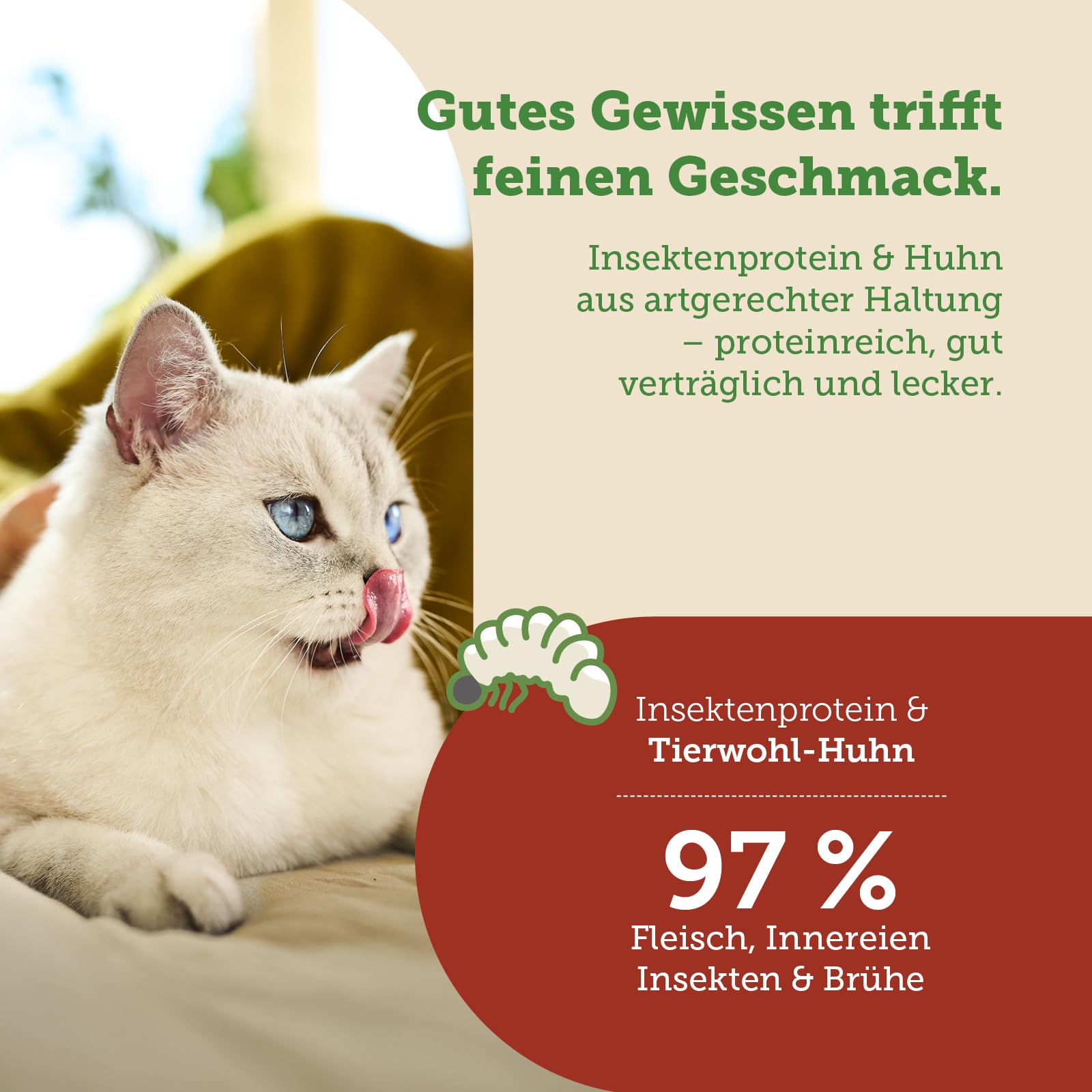 mera-cats-nature-insekt-nassfutter-f-r-katzen-12x85g-getreidefrei-ohne-zucker image 3