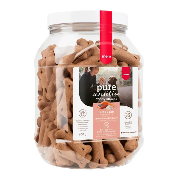 mera-pure-sensitive-goody-snack-hundesnack-lachs-reis-weizenfrei-600-g image 1