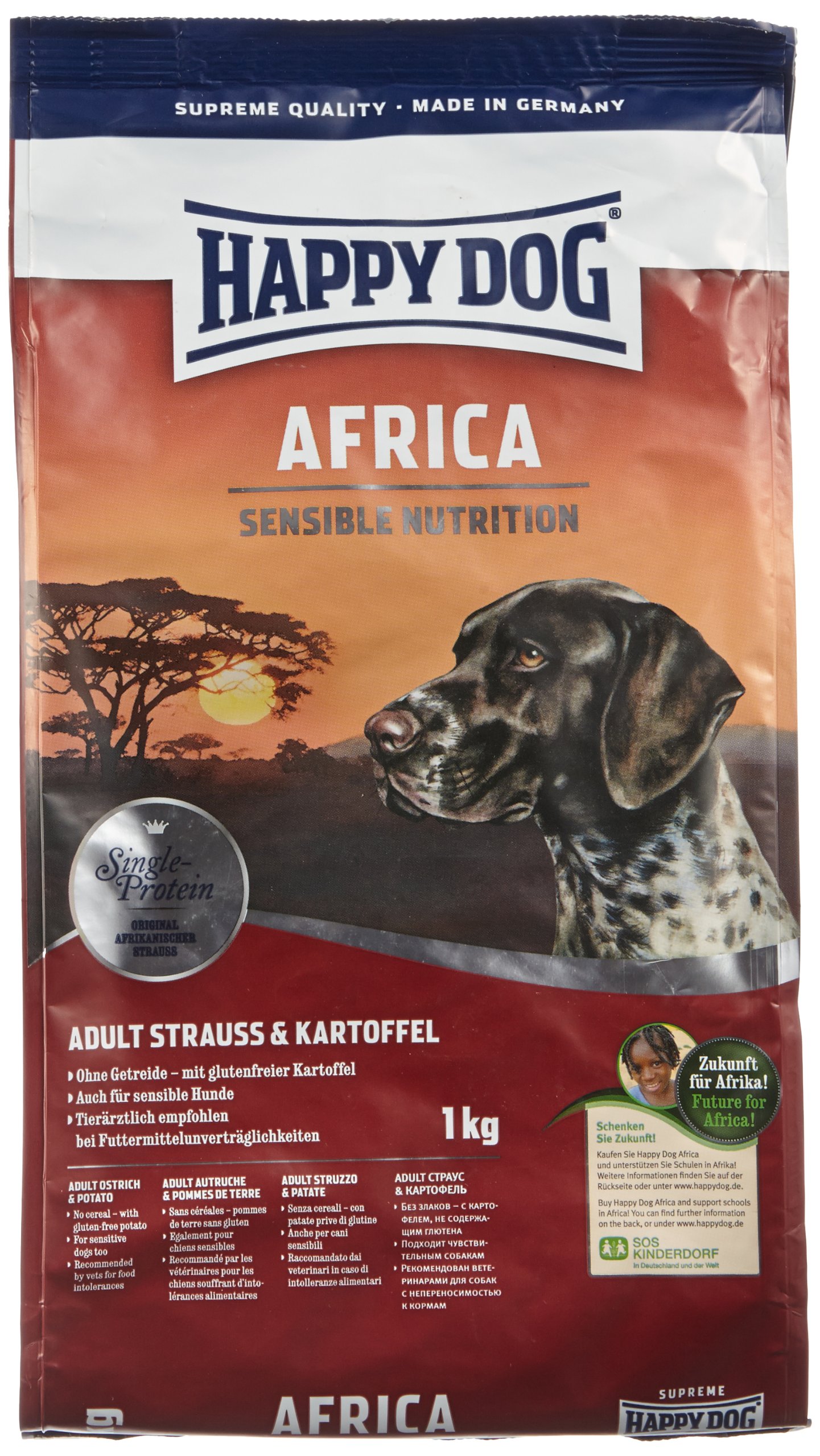 happy-dog-sensible-africa-strau-trockenfutter-getreidefrei-1-kg image 4