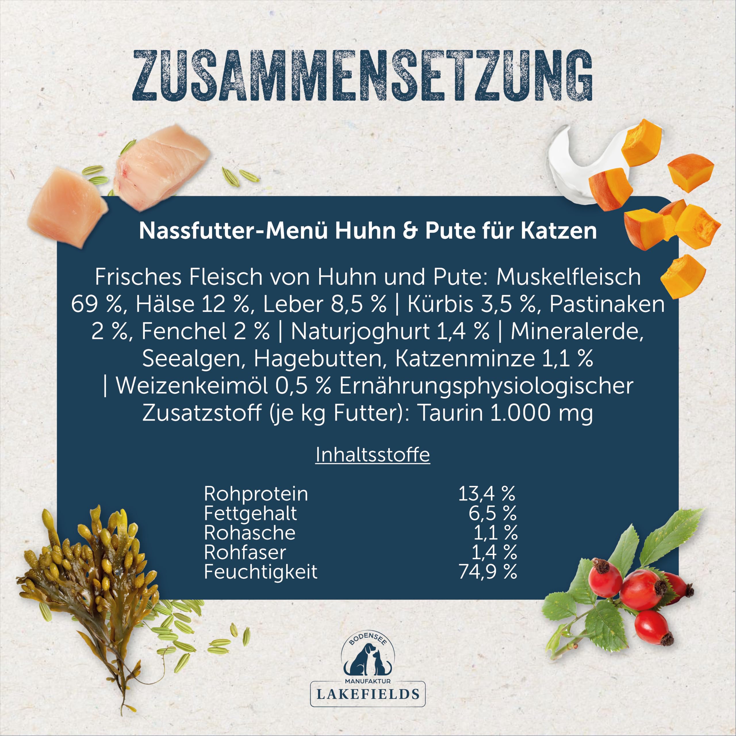 lakefields-premium-nassfutter-f-r-katzen-huhn-pute-200g image 4