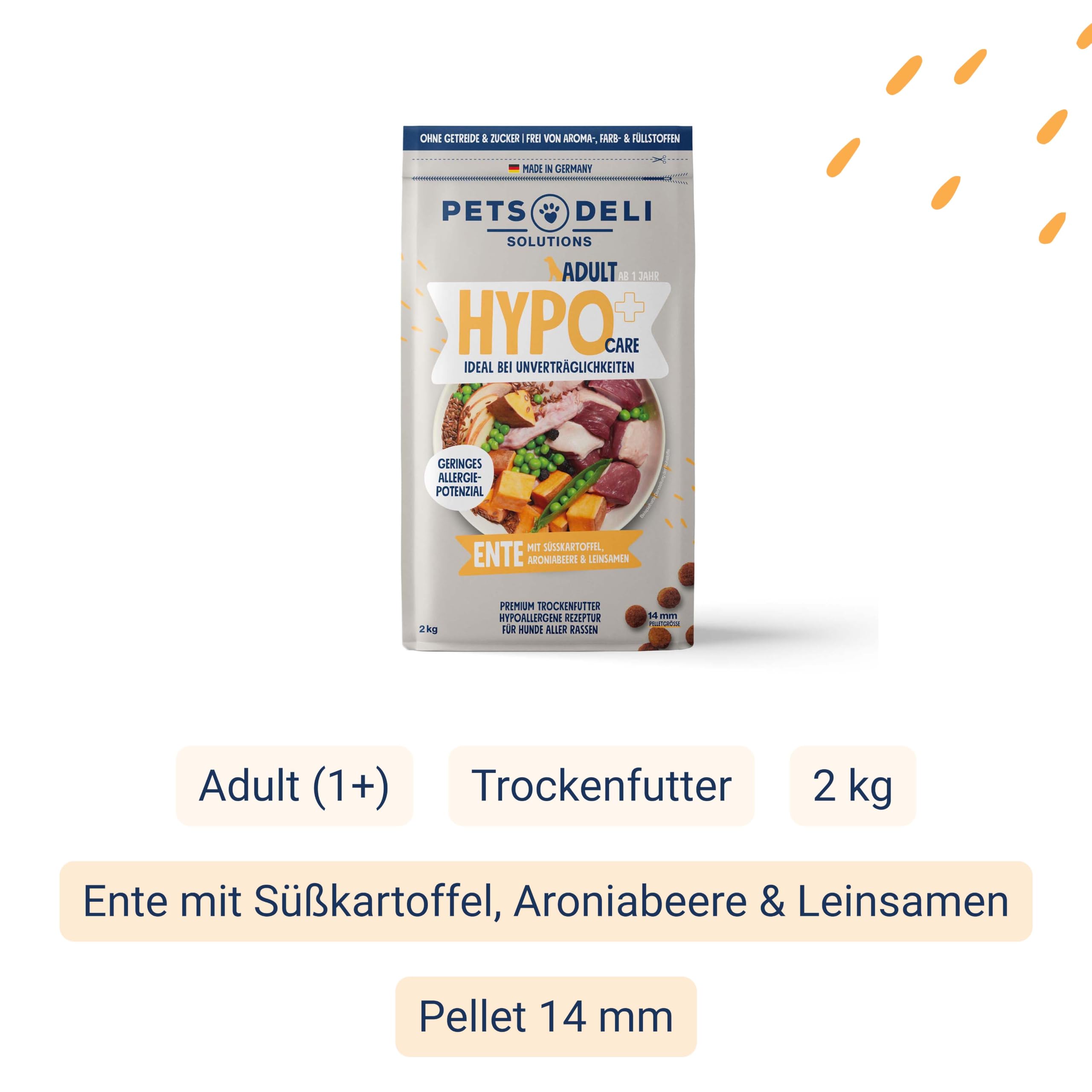 pets-deli-hypocare-sensitiv-trockenfutter-ente-s-kartoffel-2kg image 2