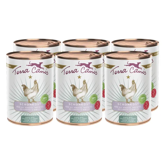 terra-canis-magen-darm-schonkost-nassfutter-huhn-f-r-hunde-6x400g image 1