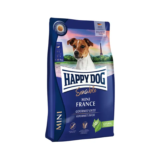 happy-dog-sensible-mini-france-trockenfutter-f-r-hunde-ente-getreidefrei-4-kg image 1
