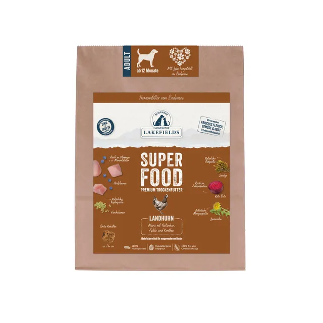 lakefields-superfood-trockenfutter-mit-huhn-61-getreidefrei-f-r-ausgewachsene-hu image 1