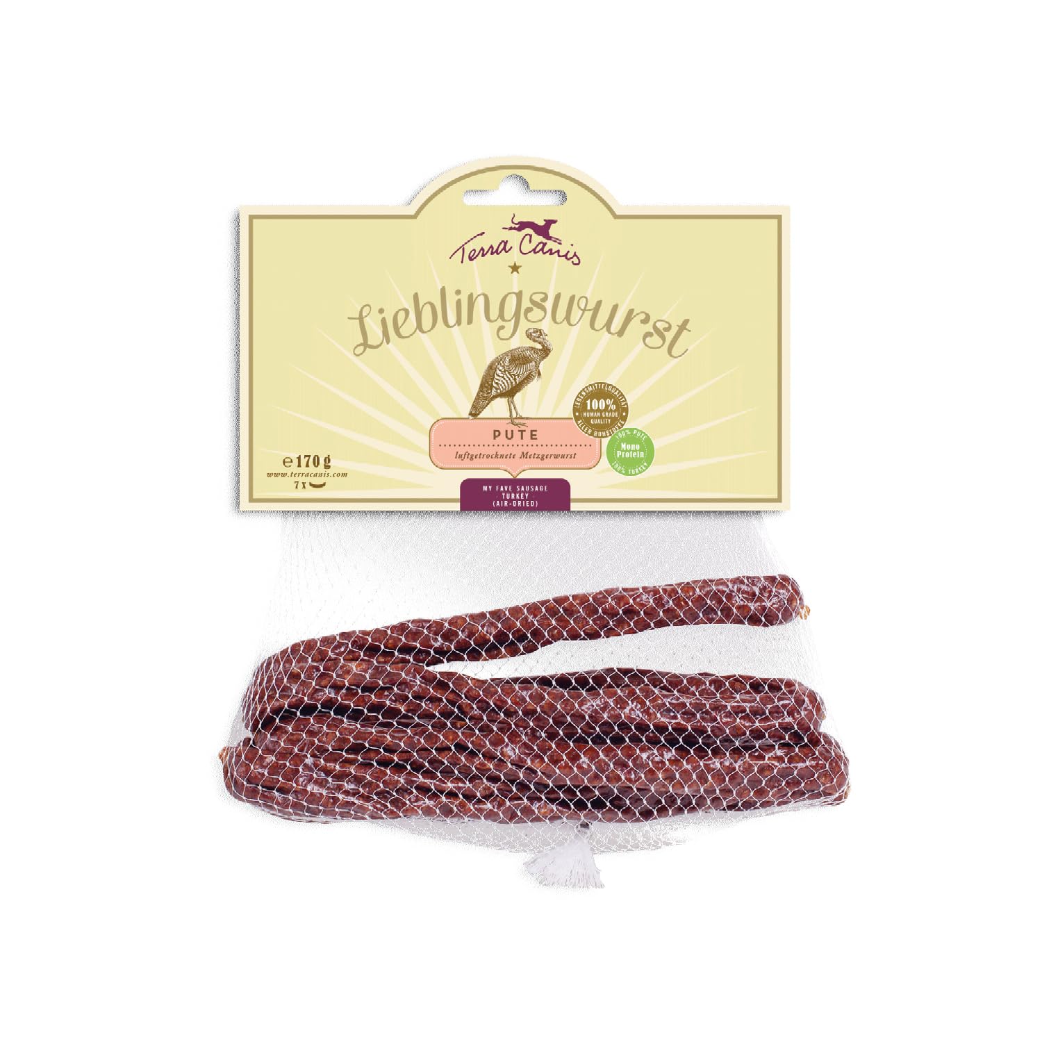 terra-canis-lieblingswurst-pute-luftgetrocknet-hundesnack-170-g image 1