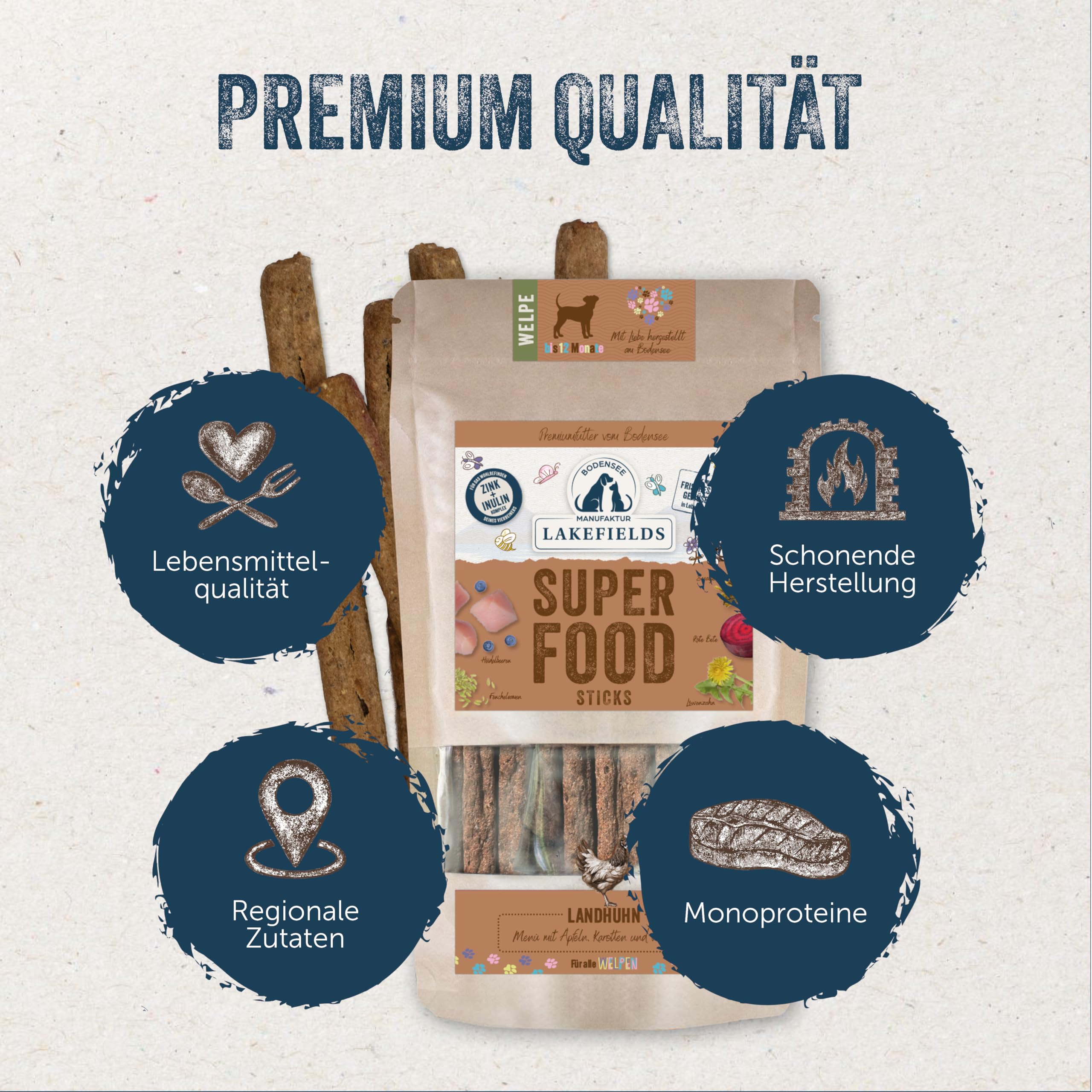 lakefields-superfood-sticks-f-r-welpen-huhn-61-130g-getreidefrei image 2
