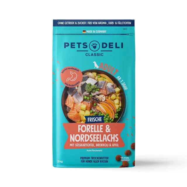 pets-deli-classic-trockenfutter-f-r-hunde-mit-forelle-2kg image 1
