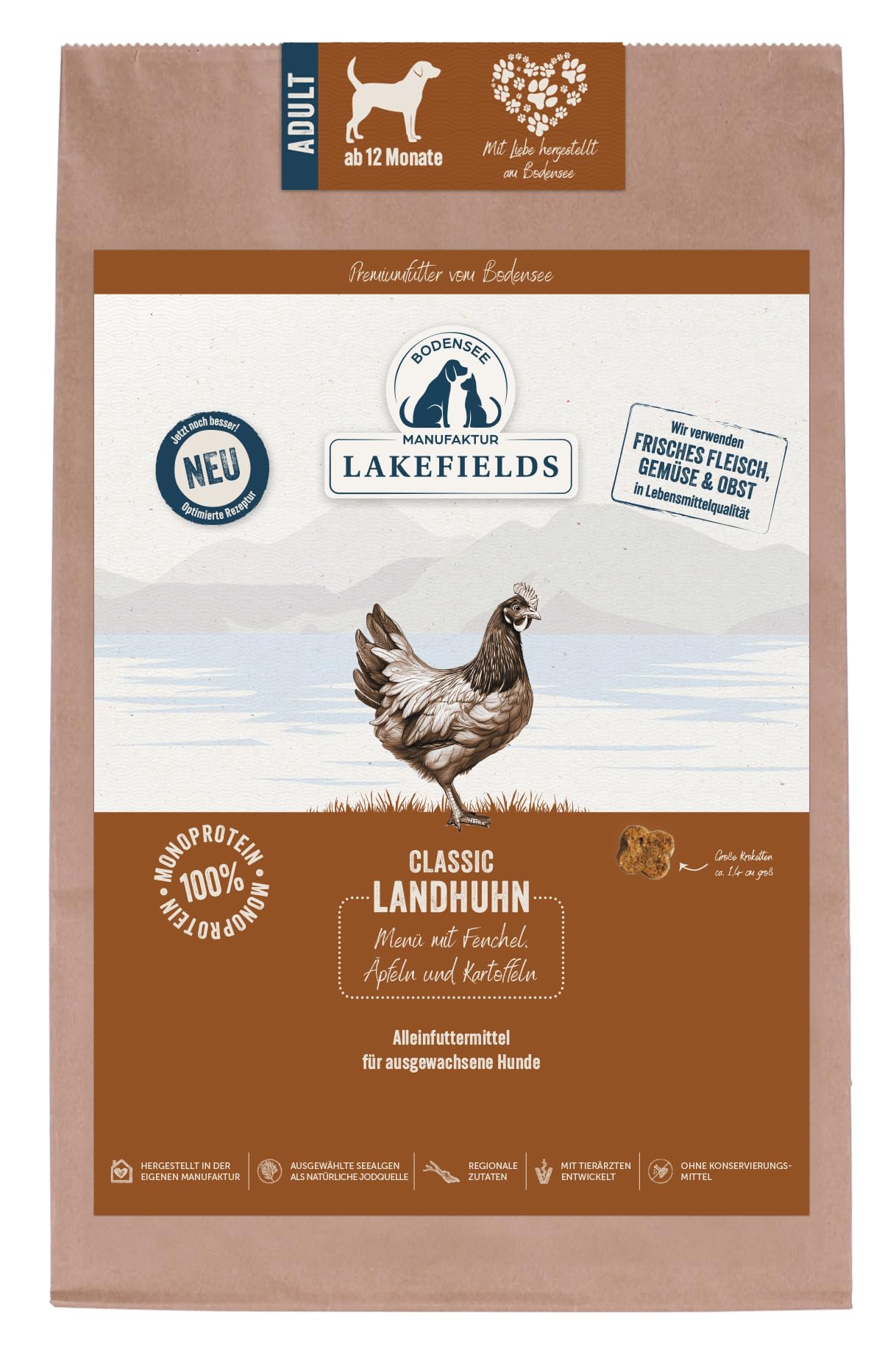 lakefields-classic-trockenfutter-f-r-hunde-huhn-60-getreidefrei-2-5-kg image 1