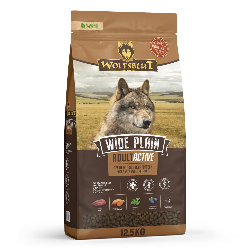 wolfsblut-wide-plain-adult-active-trockenfutter-mit-pferd-12-5-kg-getreidefrei image 1