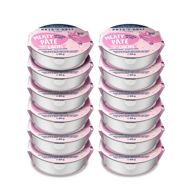 pets-deli-meaty-p-t-nassfutter-f-r-katzen-mit-gefl-gel-msc-lachs-12x85g image 1