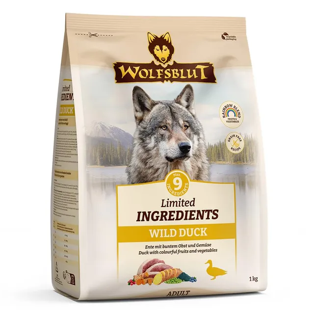 wolfsblut-wild-duck-adult-limited-ingredients-getreidefreies-trockenfutter-mit-e image 1