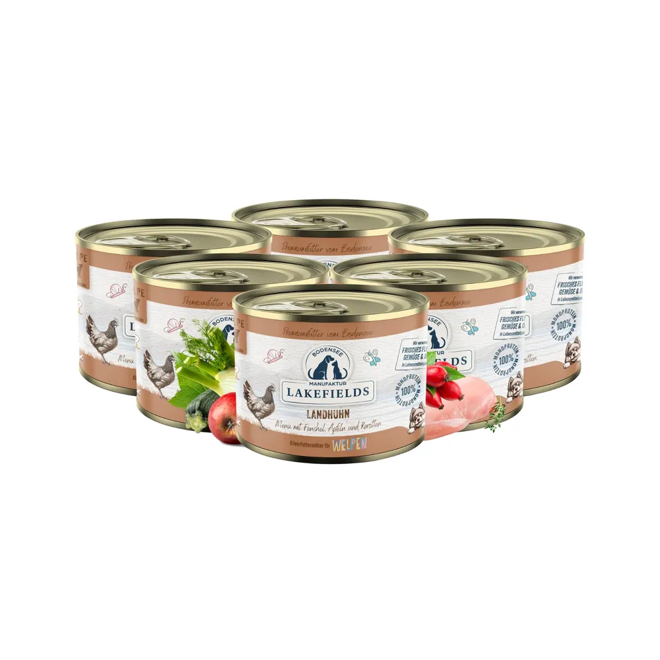 lakefields-premium-welpen-nassfutter-huhn-61-getreidefrei-6-x-200-g image 1