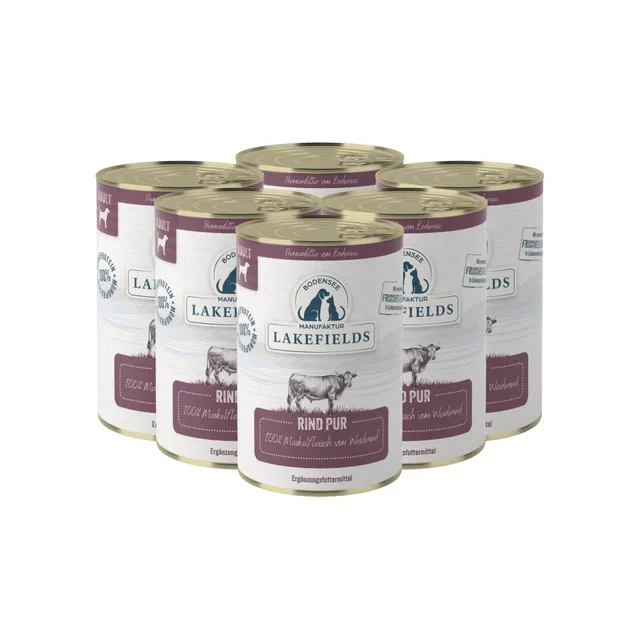 lakefields-pur-nassfutter-f-r-hunde-rind-pur-100-muskelfleisch-getreidefrei-6-x- image 1