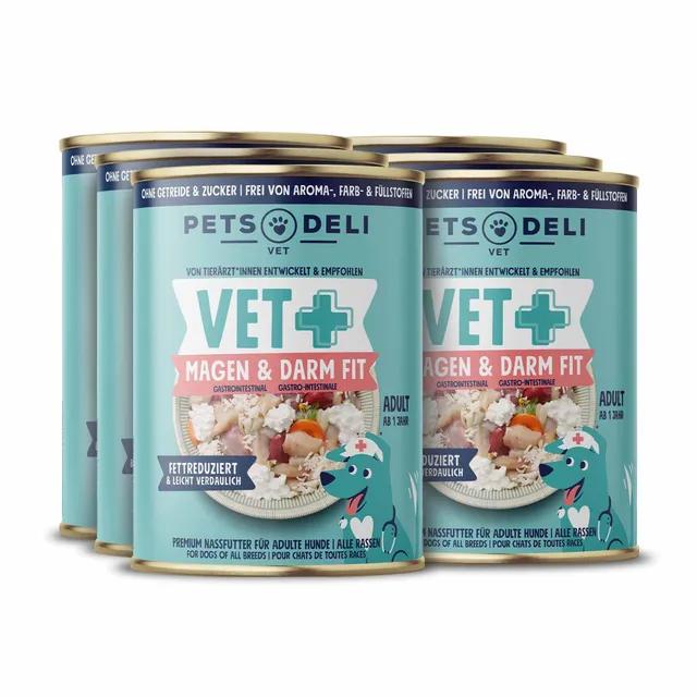pets-deli-vet-nassfutter-hund-magen-darm-fit-huhn-6x400g-di-t-schonkost image 1