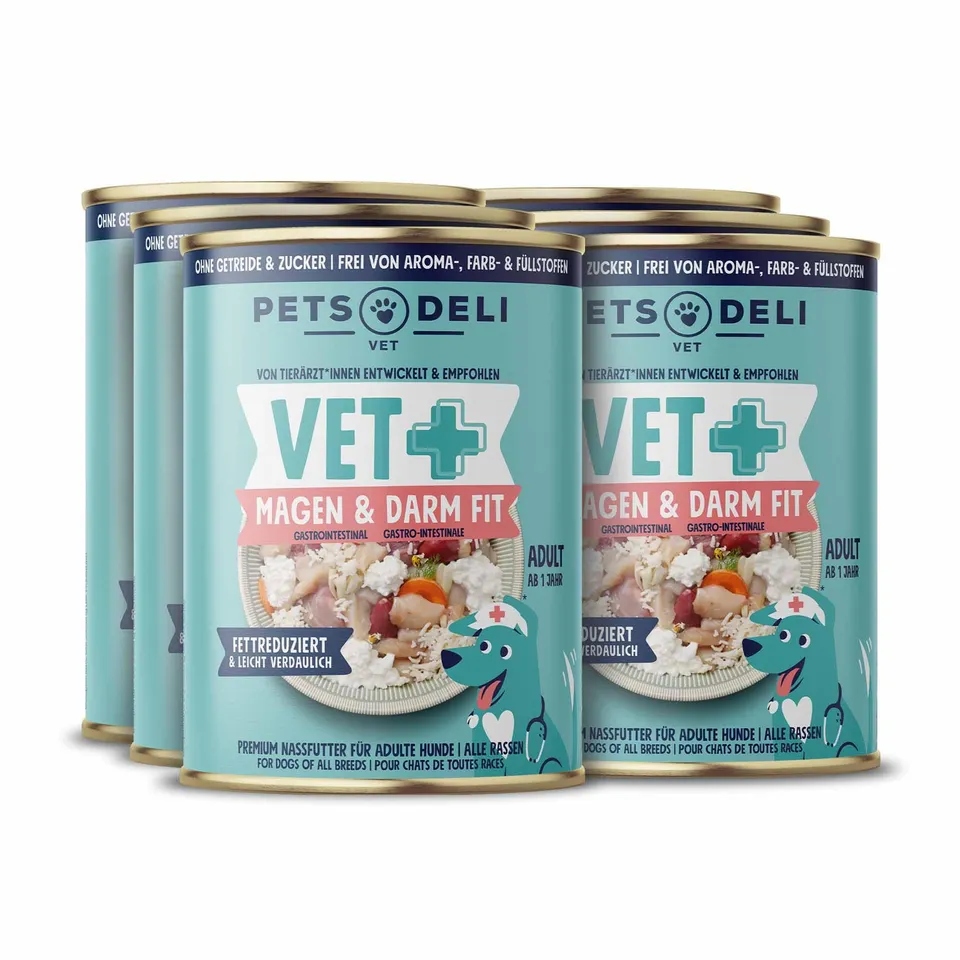 pets-deli-vet-nassfutter-hund-magen-darm-fit-huhn-6x400g-di-t-schonkost image 1