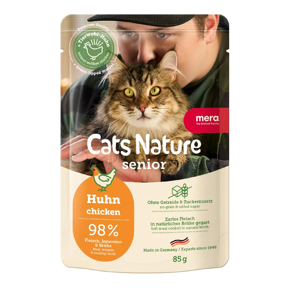 mera-cats-nature-senior-huhn-nassfutter-getreidefrei-12x85g image 1