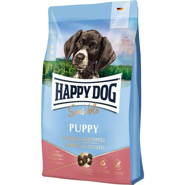 happy-dog-sensible-puppy-huhn-lachs-kartoffel-welpen-trockenfutter-1-kg image 1