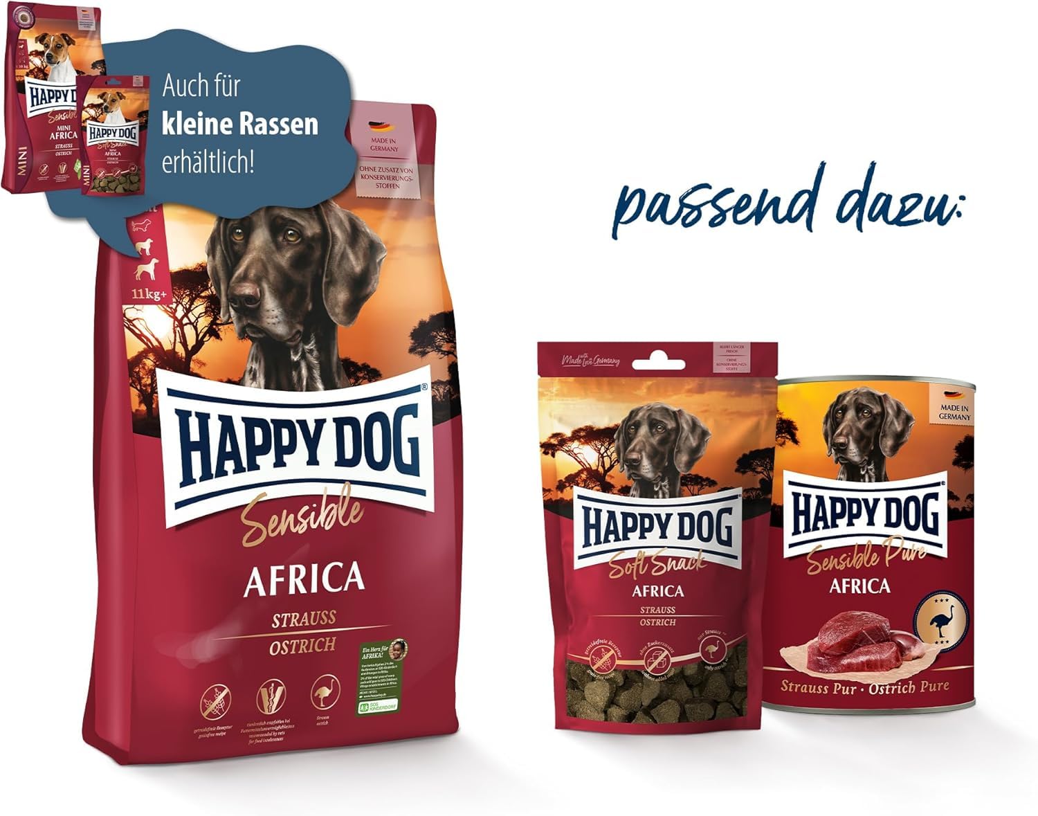 happy-dog-sensible-africa-strau-trockenfutter-getreidefrei-1-kg image 5