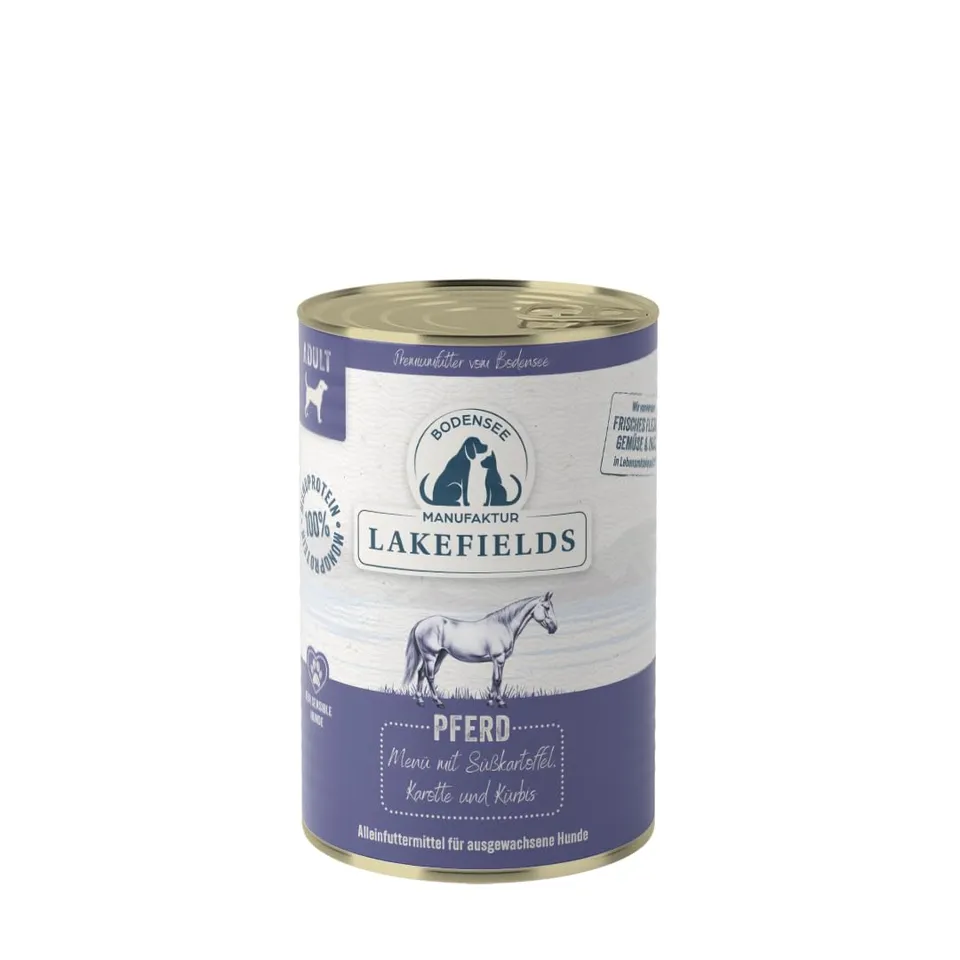 lakefields-premium-nassfutter-f-r-hunde-pferd-60-getreidefrei-6x400g image 1