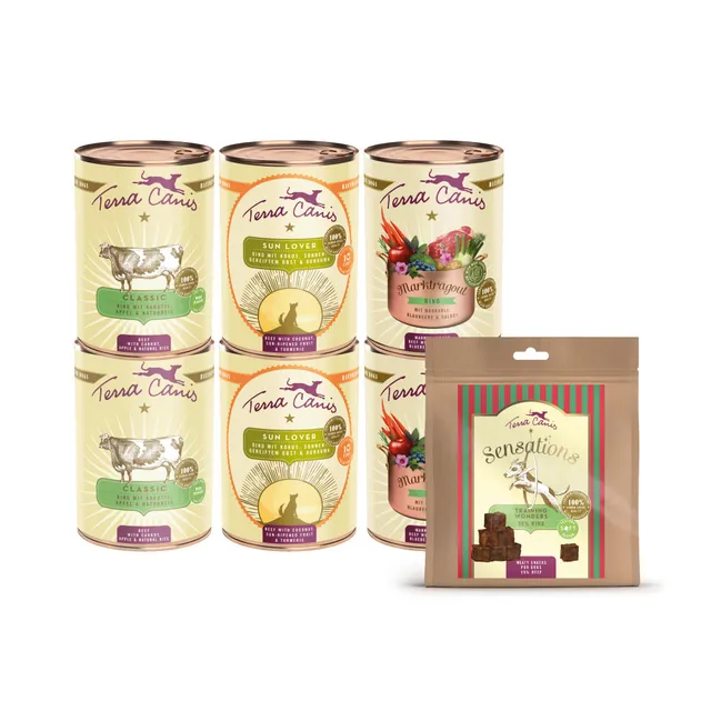 terra-canis-gourmetpaket-rind-nassfutter-f-r-hunde-6er-mix-mit-snack image 1